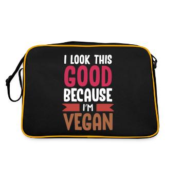 Vegan Veganer - Retro Tasche - Schwarz/Gold - Hinten