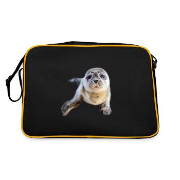 Cadeau de bébé phoque de la mer du Nord - Sac Retro - noir/or - Dos