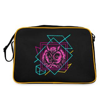 Eule - Retro Tasche - Schwarz/Gold - Hinten