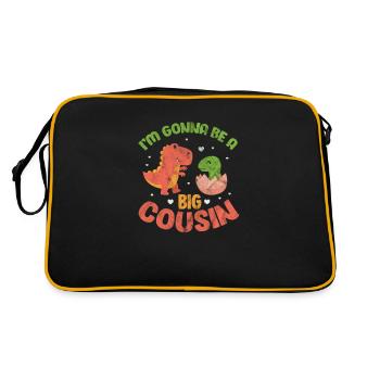 Schwangerschaft Großer Cousin - Retro Tasche - Schwarz/Gold - Hinten