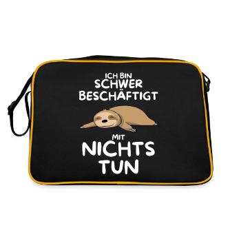 Cute sloth saying pyjamas pyjama nightgown - Retro Bag - black/gold - Back