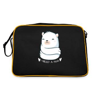 I Need A Hug Cuddle Day Cuddle Party Gift - Retro Bag - black/gold - Back