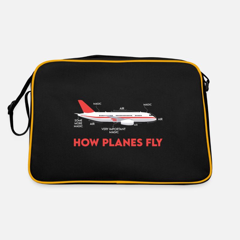 How Planes Fly Magic Pilot Gift - Retro Bag - black/gold