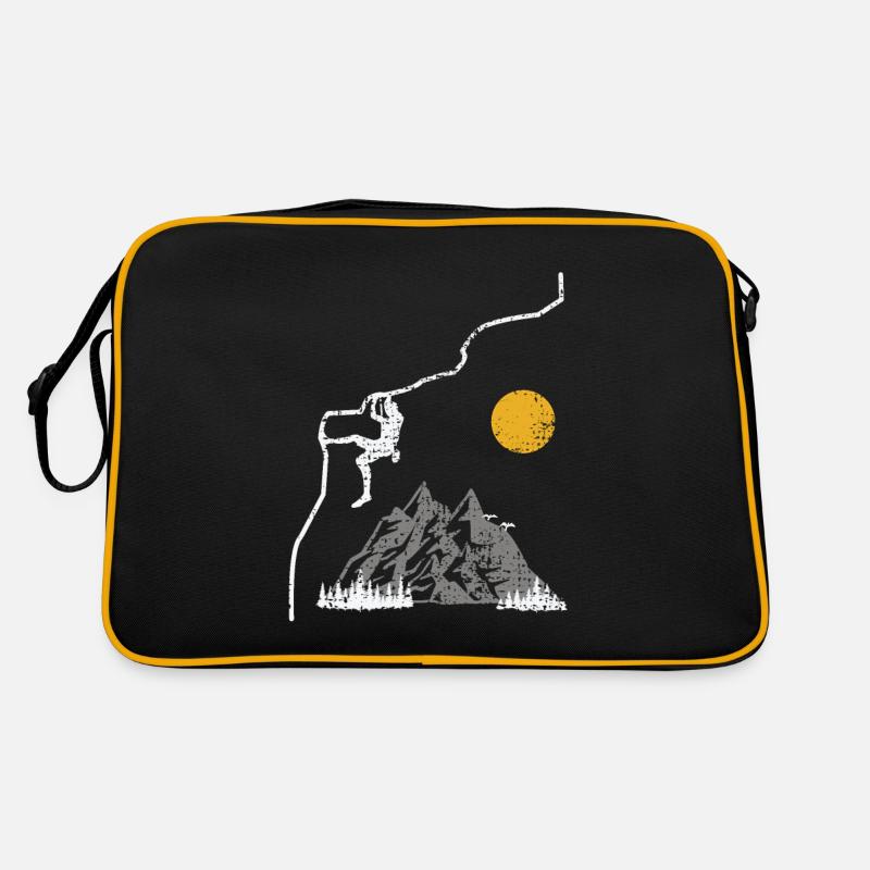 Klettern an den Bergen Retro Tasche