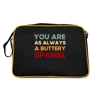 Bob Mortimer Train Guy - Épagneul au beurre Cadeau Meme - Sac Retro - noir/or - Dos