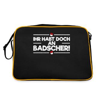 Franken Fränkin Frankenland Badscher Geschenk - Retro Tasche - Schwarz/Gold - Hinten