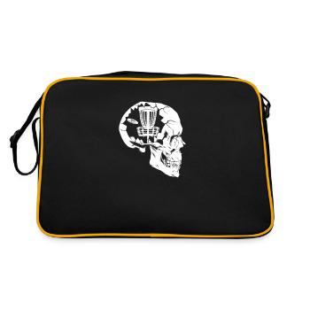 Thinking About Disc Golf, Frolf Player Gift - Retro Tasche - Schwarz/Gold - Hinten