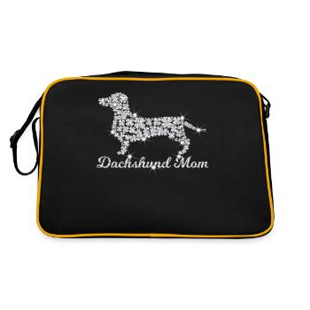 Bling teckel maman - Sac Retro - noir/or - Dos