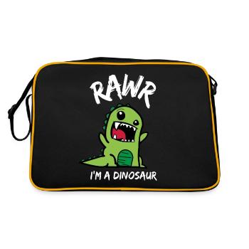 Rawr je suis un dinosaure mignon dinosaure pour les enfants - Sac Retro - noir/or - Dos