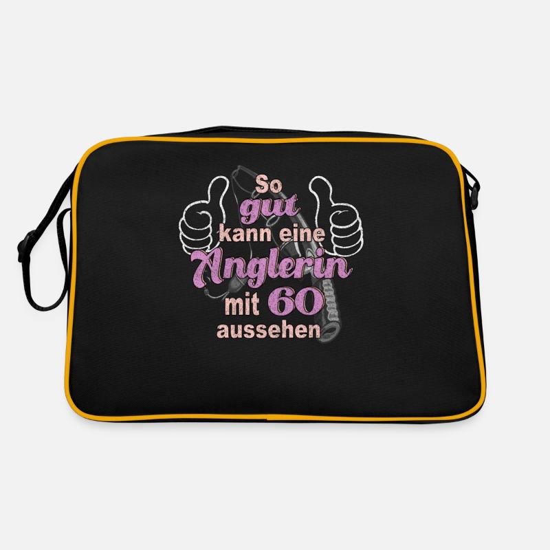 So gut kann ein Anglerin mit 60 aussehen Geschenk - Retro Tasche - Schwarz/Gold