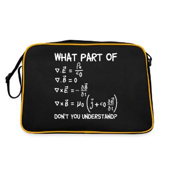 Welchen Teil von Maxwell Gleichungen Geschenk - Retro Tasche - Schwarz/Gold - Hinten