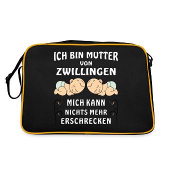 ICH BIN MUTTER VON ZWILLINGEN - Retro Tasche - Schwarz/Gold - Hinten