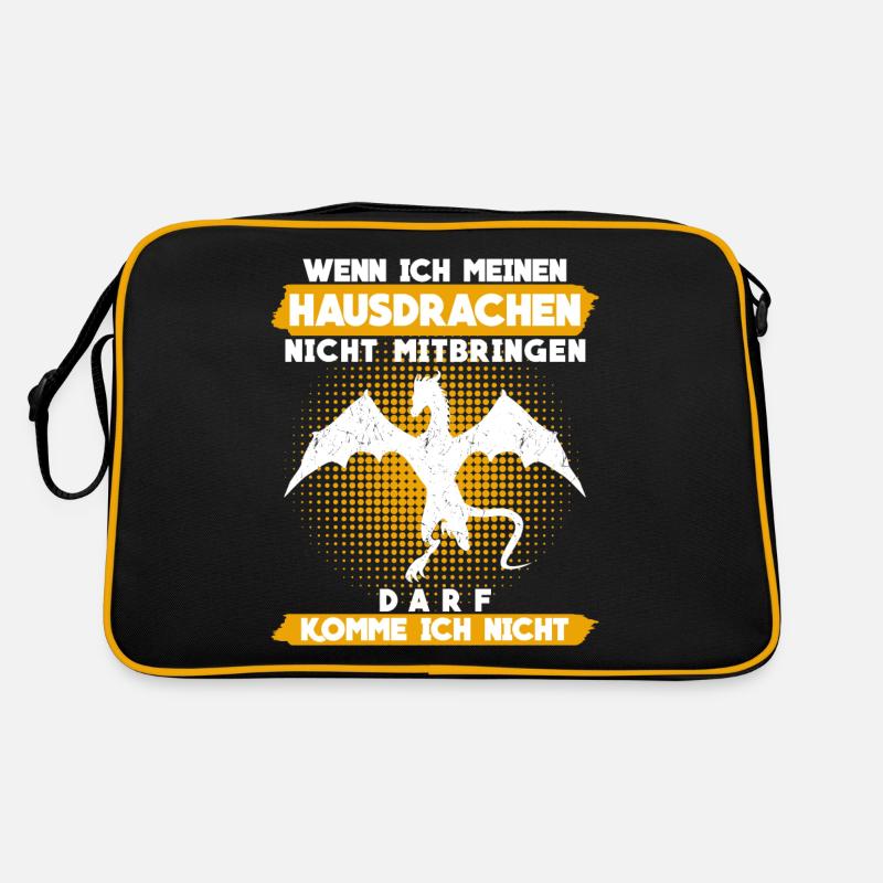 Hausdrache Drache - lustiger Spruch Retro Tasche