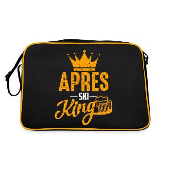Apres Ski King Lustige Ski Sprüche Männer Party - Retro Tasche - Schwarz/Gold - Hinten