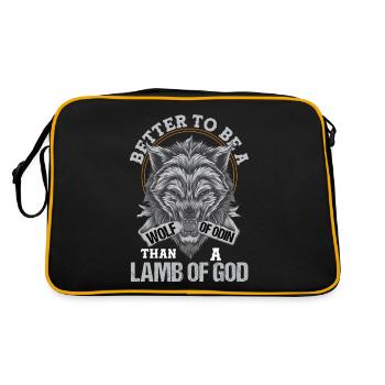 Loups Vikings Odin Walhalla Wolf Scandinavie - Sac Retro - noir/or - Dos