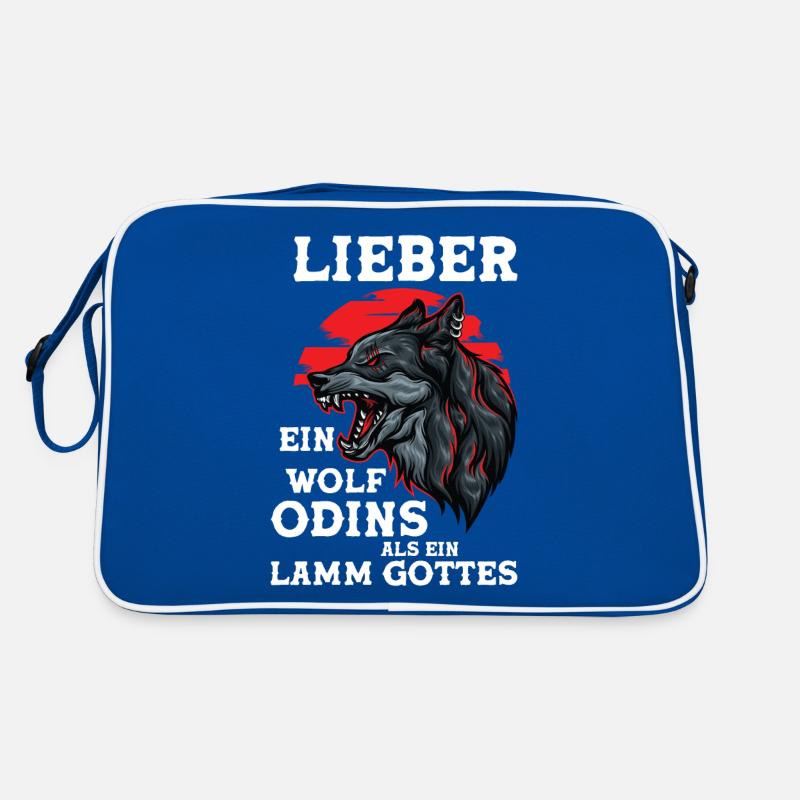 Wikinger Wölfe Odin Walhalla Wolf Geschenk Spruch Retro Tasche