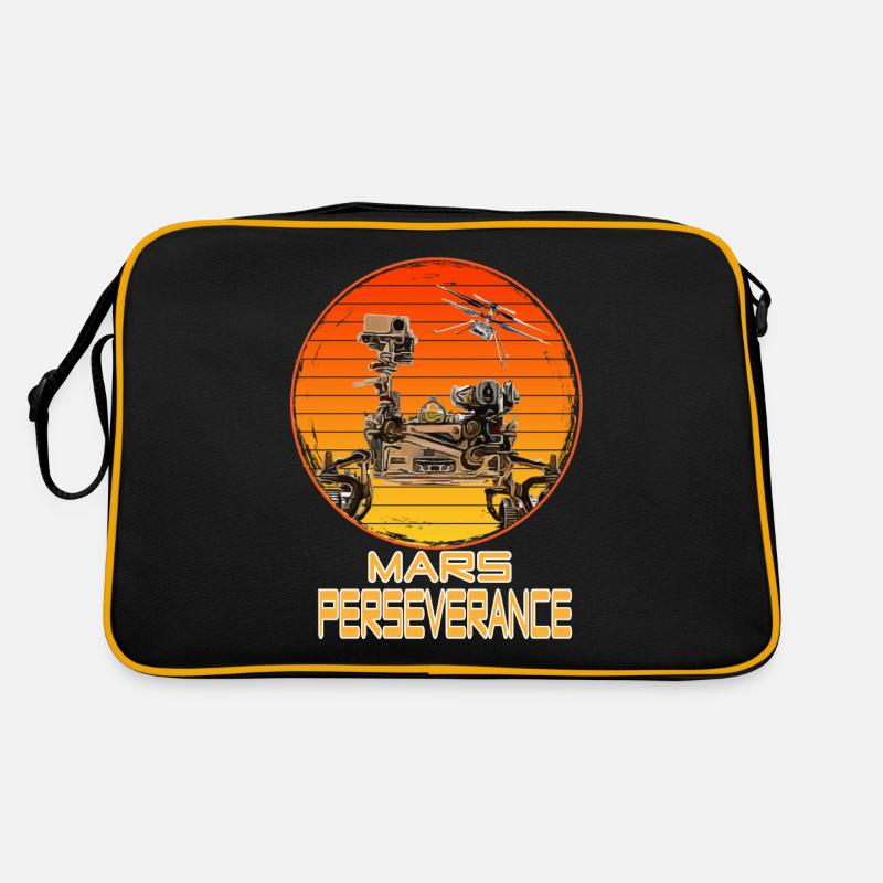 Mars Perseverance Rover Mars Mission - Retro Tasche - Schwarz/Gold