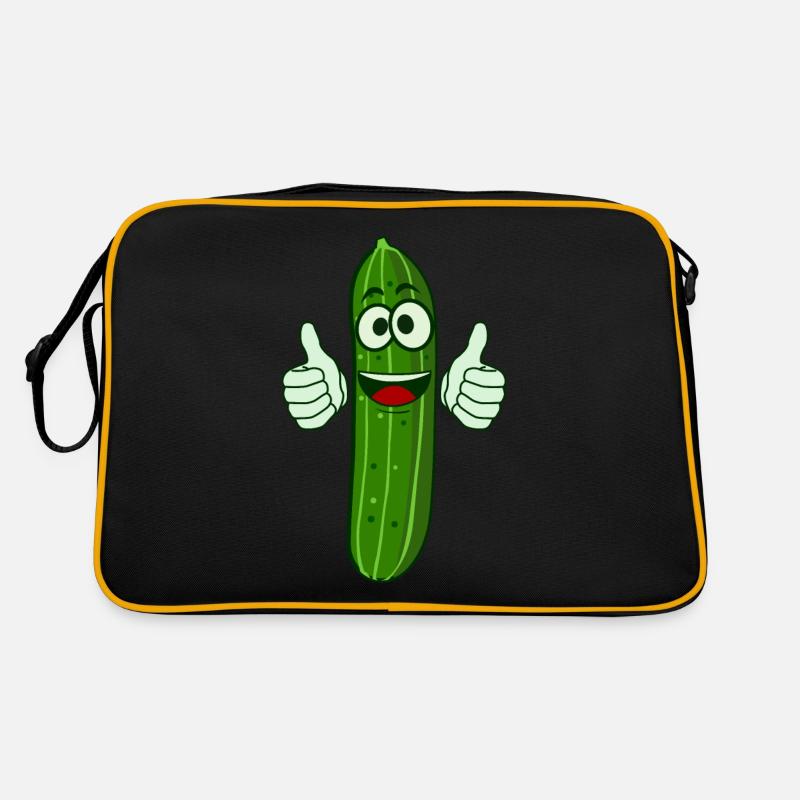Lustige Gurke Daumen hoch Retro Tasche