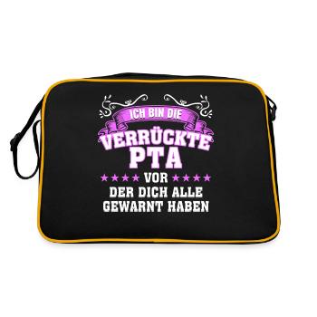 Verrückte PTA Spruch - Retro Tasche - Schwarz/Gold - Hinten