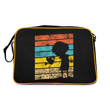 Blumen Gießen Garten Gärtner - Retro Tasche - Schwarz/Gold - Hinten