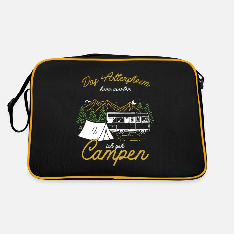 Camper Rente Wohnmobil - Retro Tasche - Schwarz/Gold