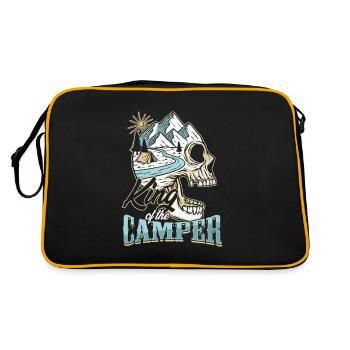 Camping King of the Camper - Retro Tasche - Schwarz/Gold - Hinten
