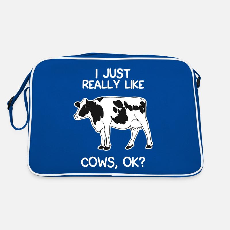 I Just Really Like Cows Retro Tasche