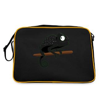 Chameleon gertarnt lustige Chameleons - Retro Tasche - Schwarz/Gold - Hinten