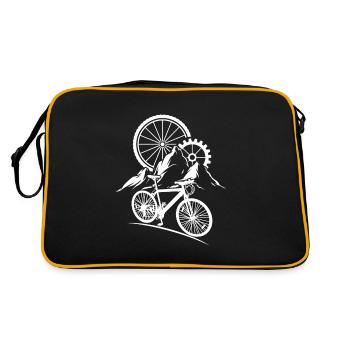 Motif de vélo avec Bergen Vélo Imprimé - Sac Retro - noir/or - Dos