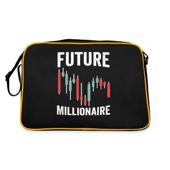 Zukünftiger Millionär Lustiger - Retro Tasche - Schwarz/Gold - Hinten