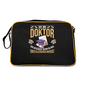 Doktoren Doktortitel Doktorand Promotion Geschenk - Retro Tasche - Schwarz/Gold - Hinten