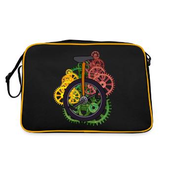 Machine Unicycle Technology Wheels Wheel Bicycle - Retro Bag - black/gold - Back