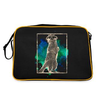 Erdmännchen - Retro Tasche - Schwarz/Gold - Hinten