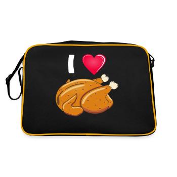 HUHN HÄNCHEN I LOVE - Retro Bag - black/gold - Back