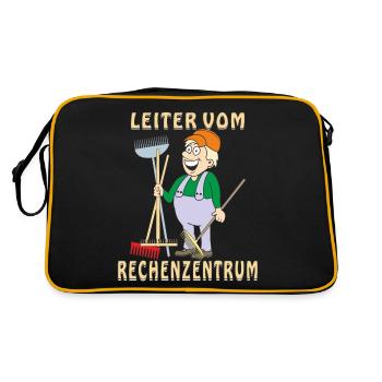 MENSCH COMIC LEITER VOM RECHENZENTRUM - Retro Tasche - Schwarz/Gold - Hinten