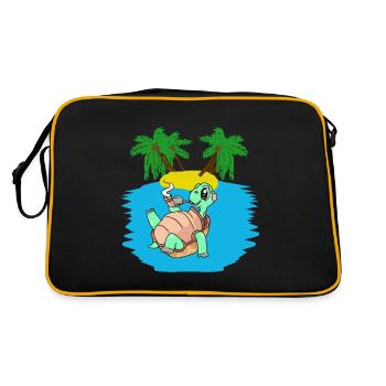 Tortue, Île, Jeune, Caraïbes, Mers du Sud, Été - Sac Retro - noir/or - Dos