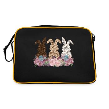 Funny Easter with Leopard Print Flowers Easter - Retro Bag - black/gold - Back