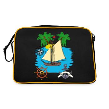 Expédition Aventure Agence de Voyage Tour Touristique - Sac Retro - noir/or - Dos