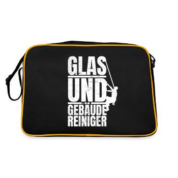 Glas und Gebäudereiniger Geschenkidee job Geschenk - Retro Tasche - Schwarz/Gold - Hinten
