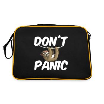 Sloth Don't Panic - Retro Bag - black/gold - Back
