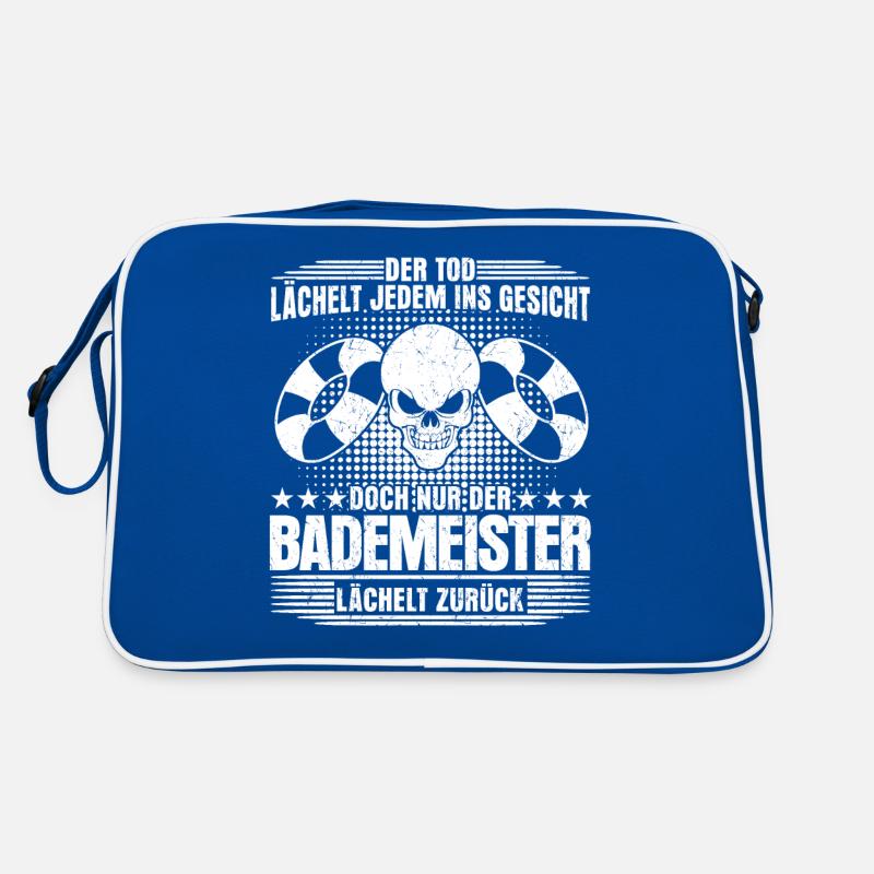 Bademeister Rettungsschwimmer Schädel Retro Tasche