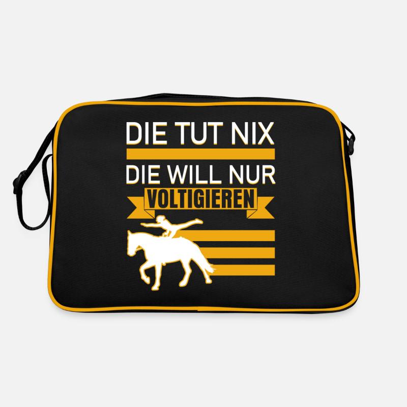 Voltigieren Voltigierer Spruch - Retro Tasche - Schwarz/Gold