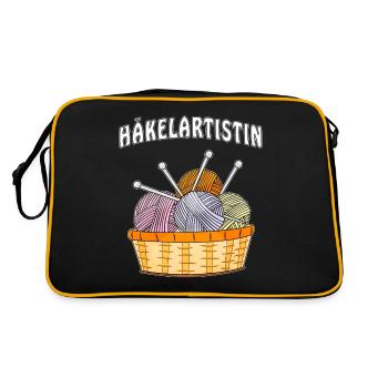 WOLLE HÄKELARTISTIN - Retro Tasche - Schwarz/Gold - Hinten