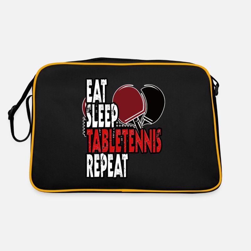 EAT SLEEP Ping-pong REPEAT - Player Trainer Gift - Sac Retro - noir/or