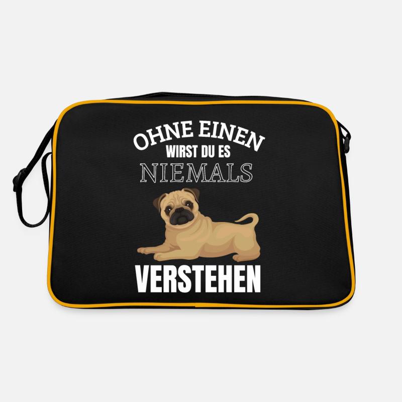 Mops Hund Möpse Hunde Pug Pugs Life Tierbesitzer Retro Tasche