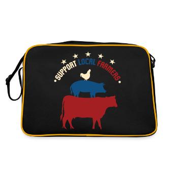 Support Your Local Farmers Pride - Retro Tasche - Schwarz/Gold - Hinten