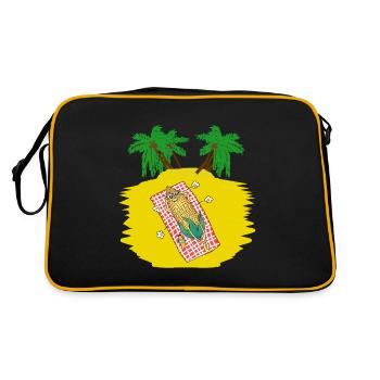 Vacationers Tourist Lazy Laziness Leisure Heat - Retro Bag - black/gold - Back