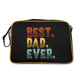 Best Dad Ever Best Dad Ever - Retro Tasche - Schwarz/Gold - Hinten