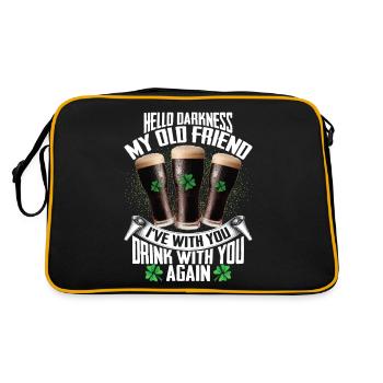 Hello Darkness My Old Friend Irish Beer Drinking - Sac Retro - noir/or - Dos