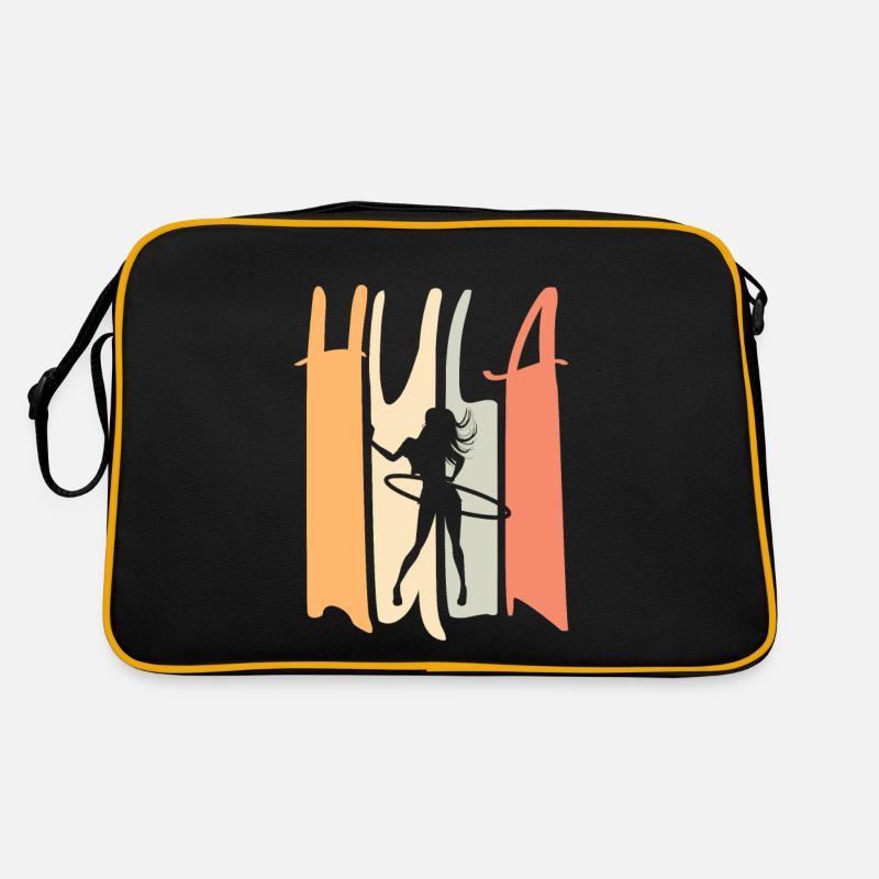 Damen Hulahoop Training Hula Hupp Sport Huller - Retro Tasche - Schwarz/Gold
